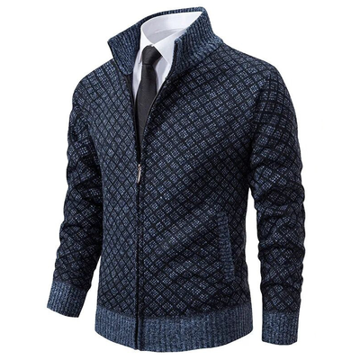 VORIAN | DIAMOND PATTERN ZIP-UP JACKET