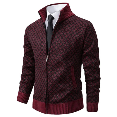 VORIAN | DIAMOND PATTERN ZIP-UP JACKET