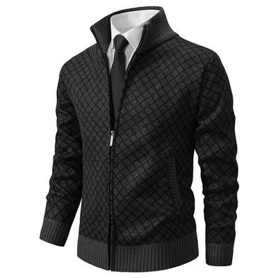 VORIAN | DIAMOND PATTERN ZIP-UP JACKET