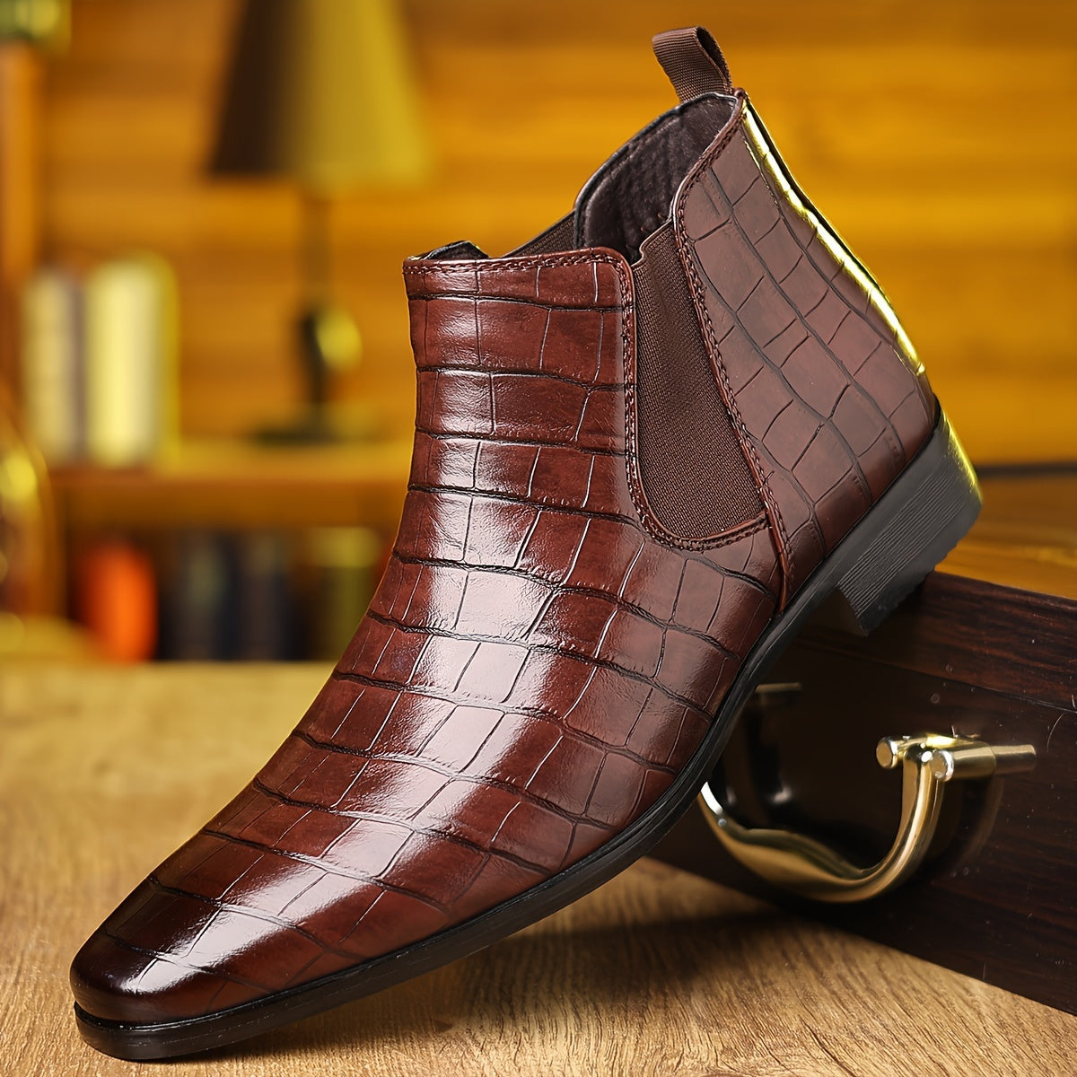 PALCAMA | ELEGANT CROCODILE-PRINT CHELSEA BOOTS