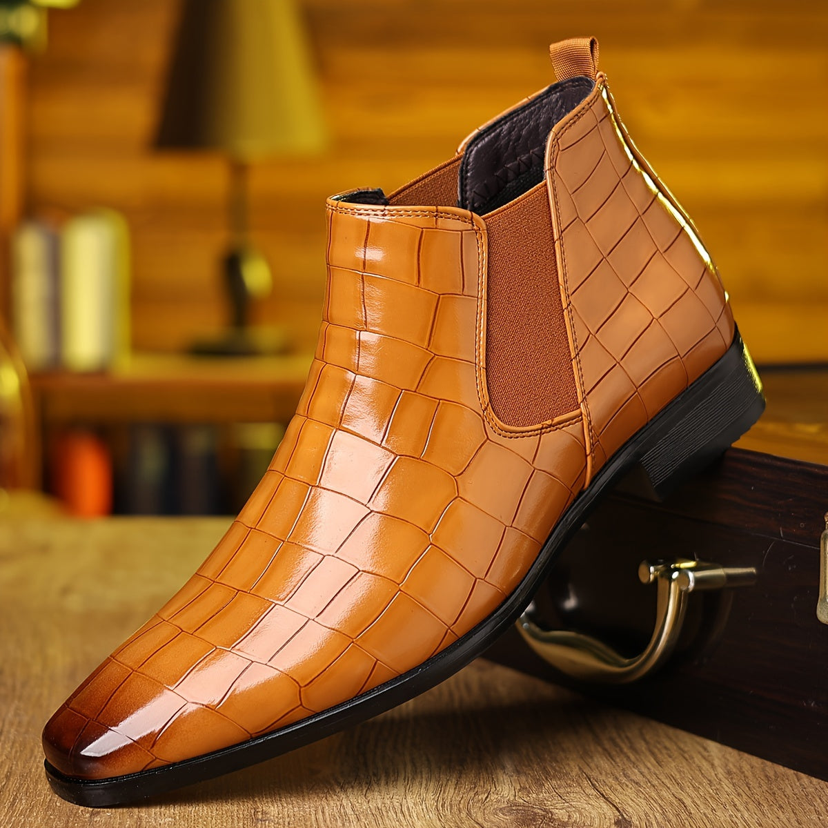 PALCAMA | ELEGANT CROCODILE-PRINT CHELSEA BOOTS