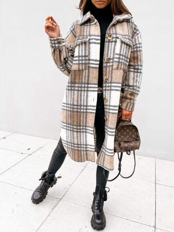 LORENA | LONGLINE PLAID JACKET