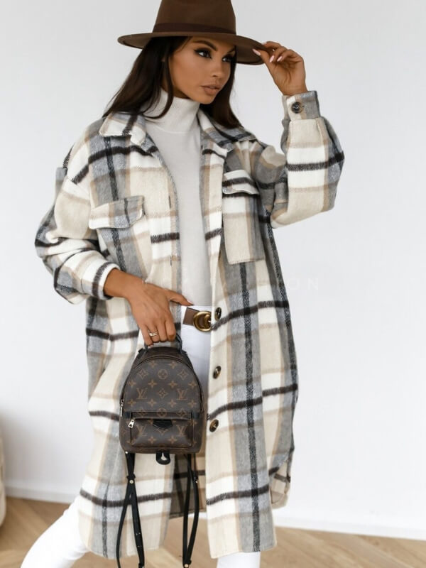 LORENA | LONGLINE PLAID JACKET