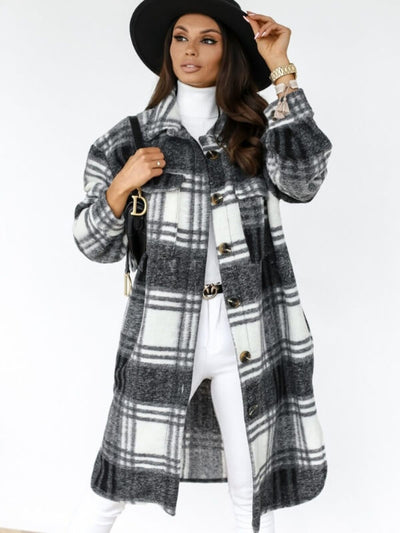 LORENA | LONGLINE PLAID JACKET