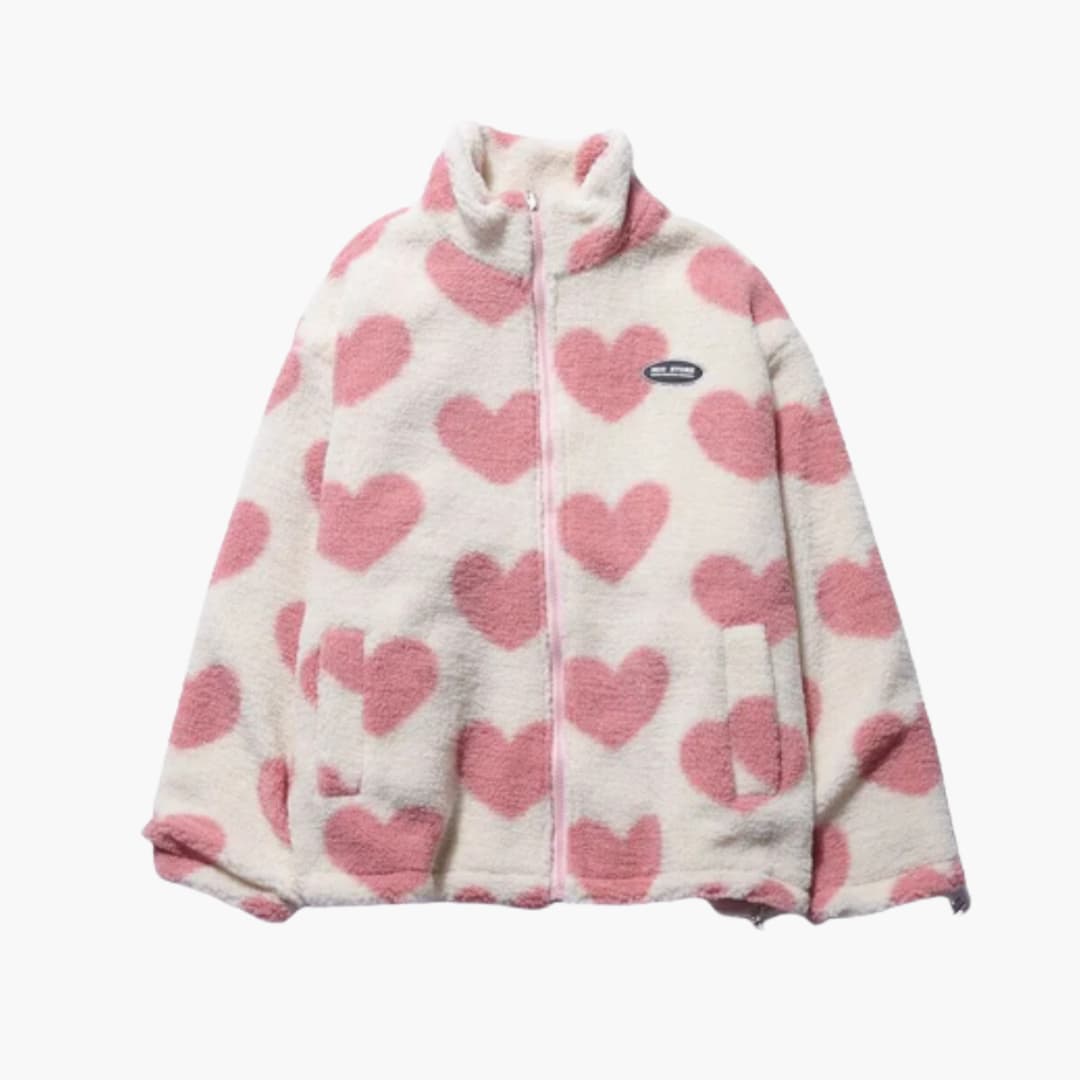 LILITH | HEART-EMBELLISHED REVERSIBLE JACKET