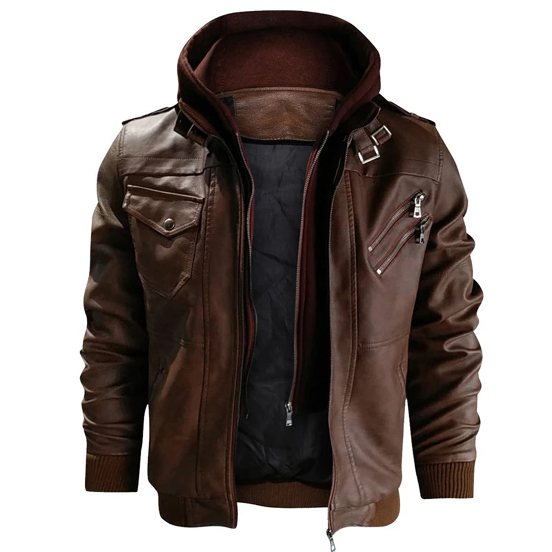 WYATT | HOODED LEATHER JACKET