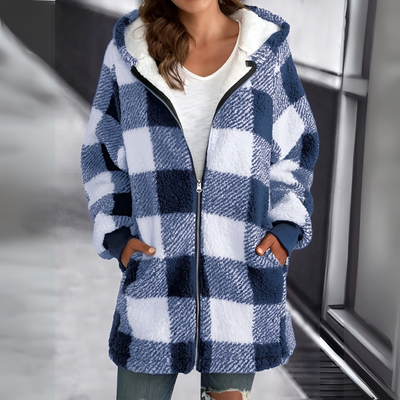 ODALYS | COZY PLAID SHERPA JACKET