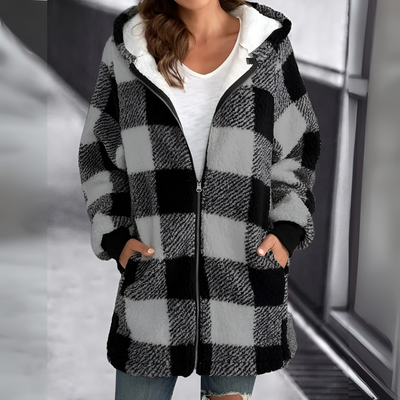 ODALYS | COZY PLAID SHERPA JACKET