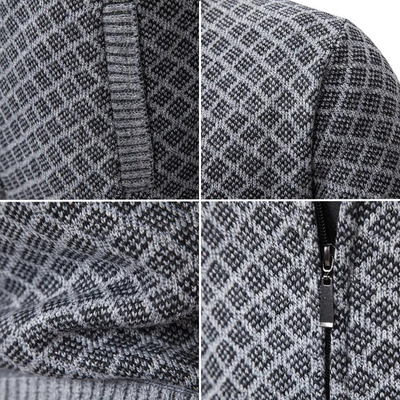 VORIAN | DIAMOND PATTERN ZIP-UP JACKET