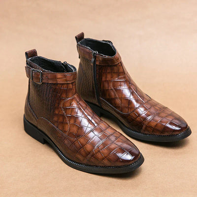 ZENVA | LUXURY CROCODILE-PRINT BOOTS