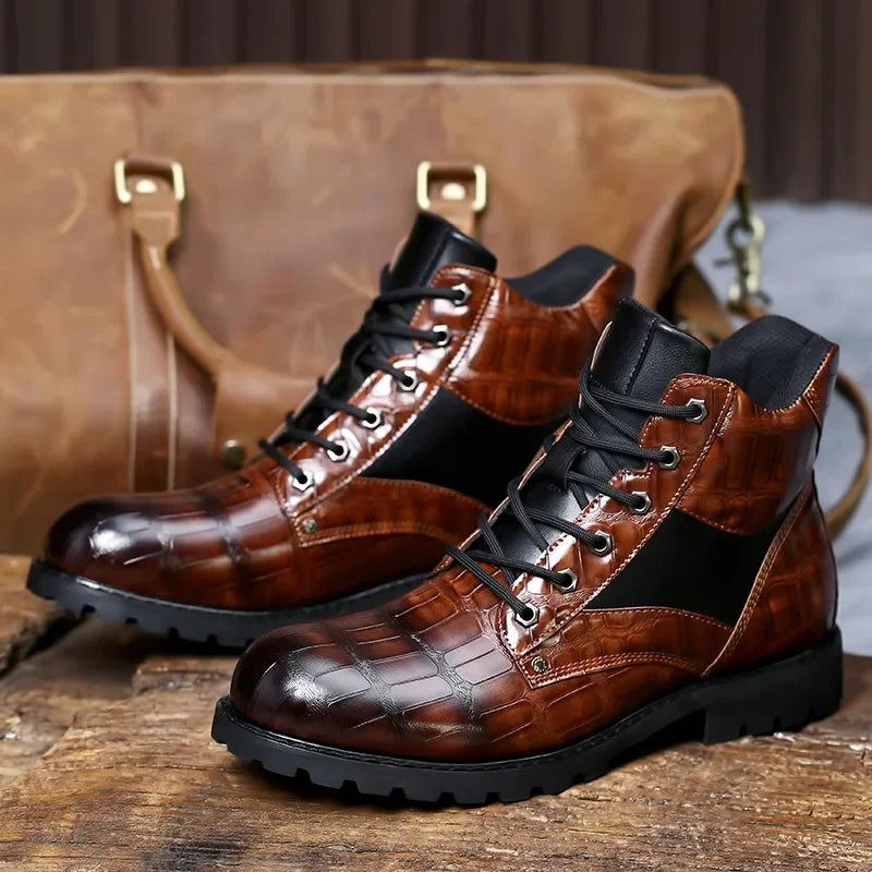 DOMINIC | CROCODILE LEATHER BOOTS