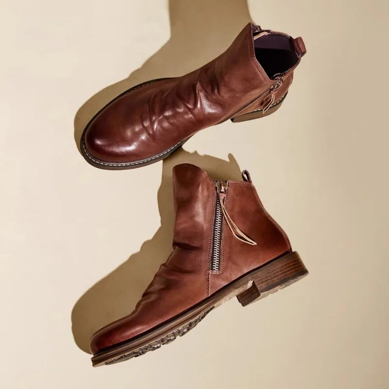 PELIGRA | LUXURY ZIP-UP LEATHER BOOTS