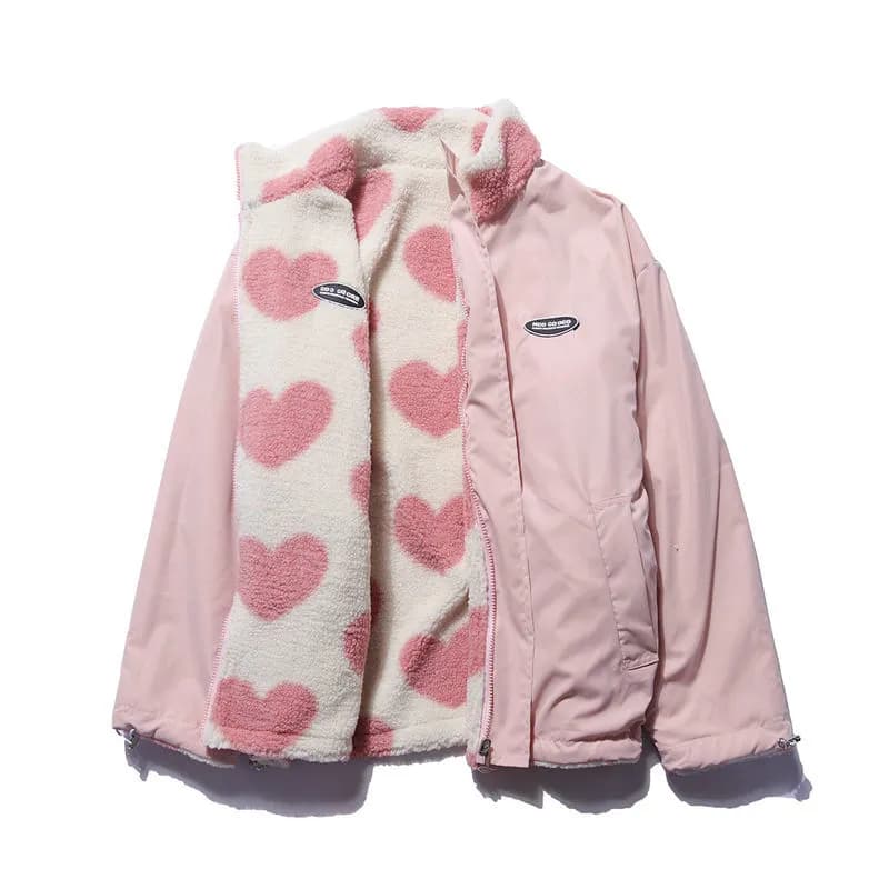 LILITH | HEART-EMBELLISHED REVERSIBLE JACKET