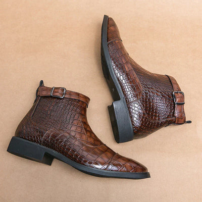 ZENVA | LUXURY CROCODILE-PRINT BOOTS