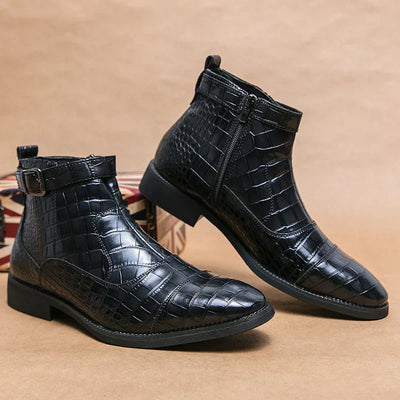 ZENVA | LUXURY CROCODILE-PRINT BOOTS