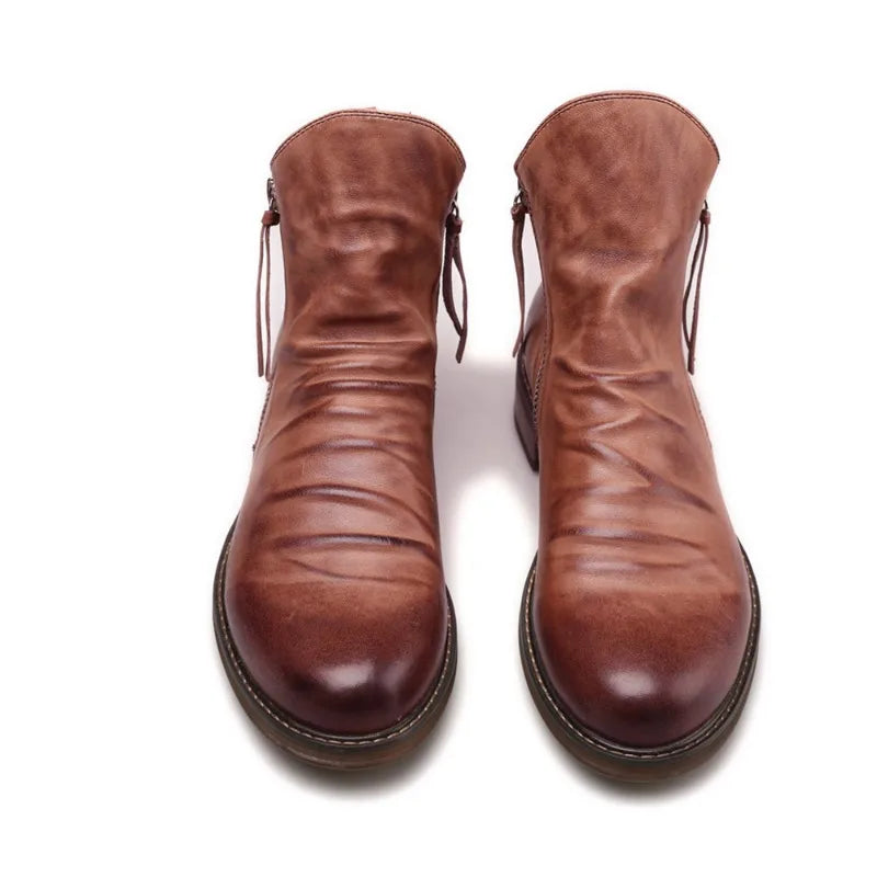 PELIGRA | LUXURY ZIP-UP LEATHER BOOTS