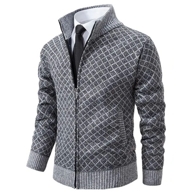 VORIAN | DIAMOND PATTERN ZIP-UP JACKET