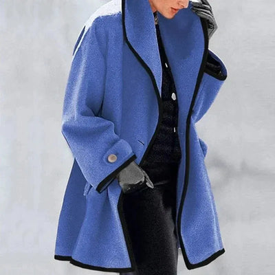 GRISELLA | STYLISH CONTRAST-TRIM COAT