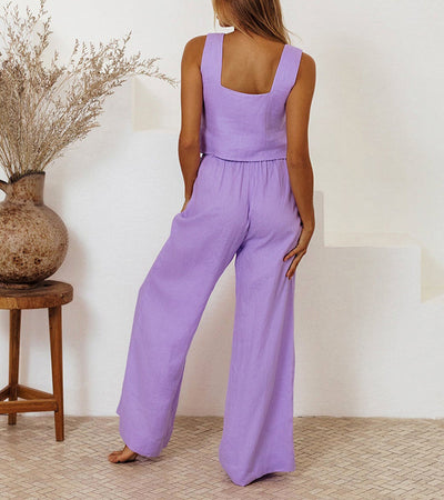 EMERY | MINIMALIST TOP & WIDE-LEG PANTS SET