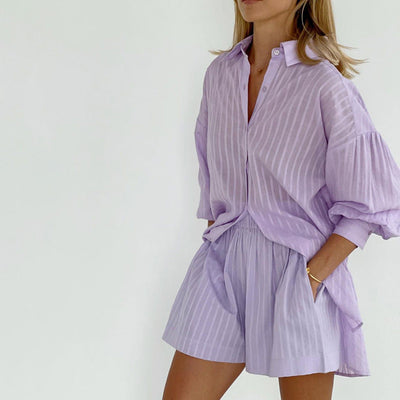 VIOLETTA | BREEZY BUTTON-UP AND SHORTS SET