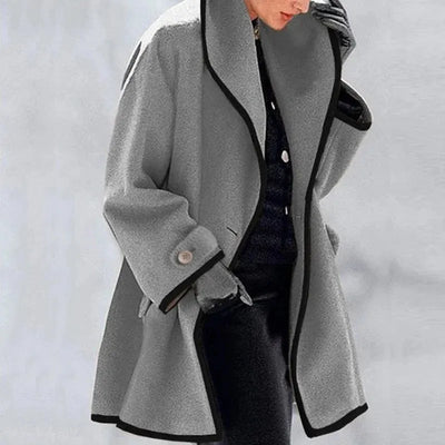 GRISELLA | STYLISH CONTRAST-TRIM COAT