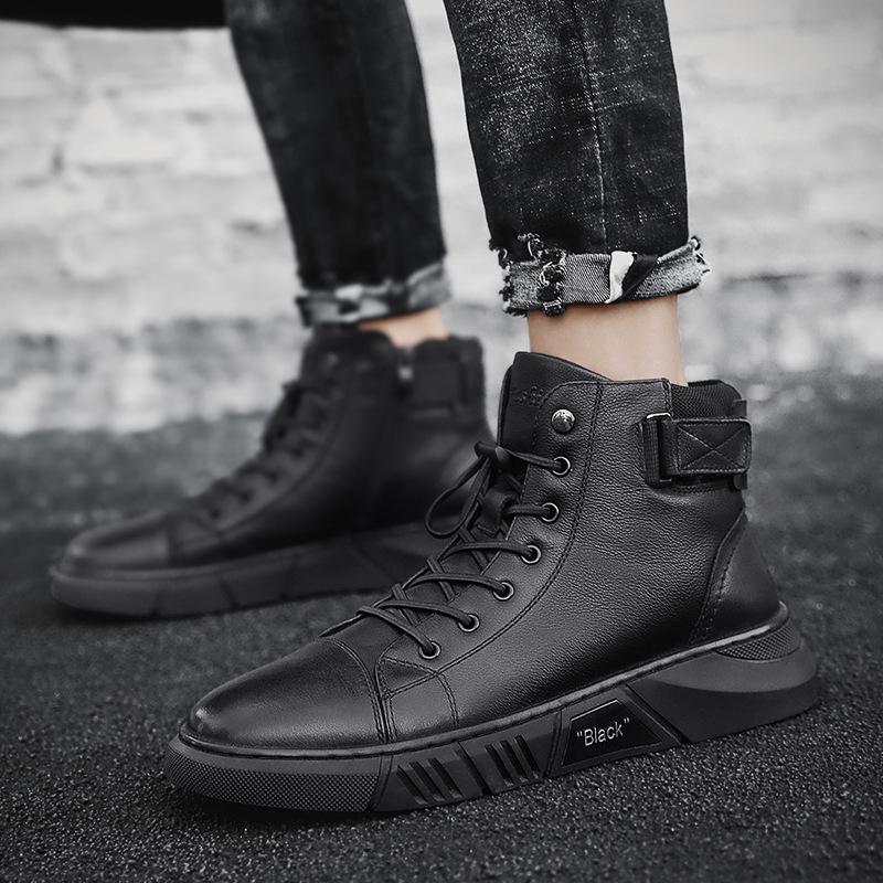 NUEVO | LEATHER HIGH-TOP SNEAKERS