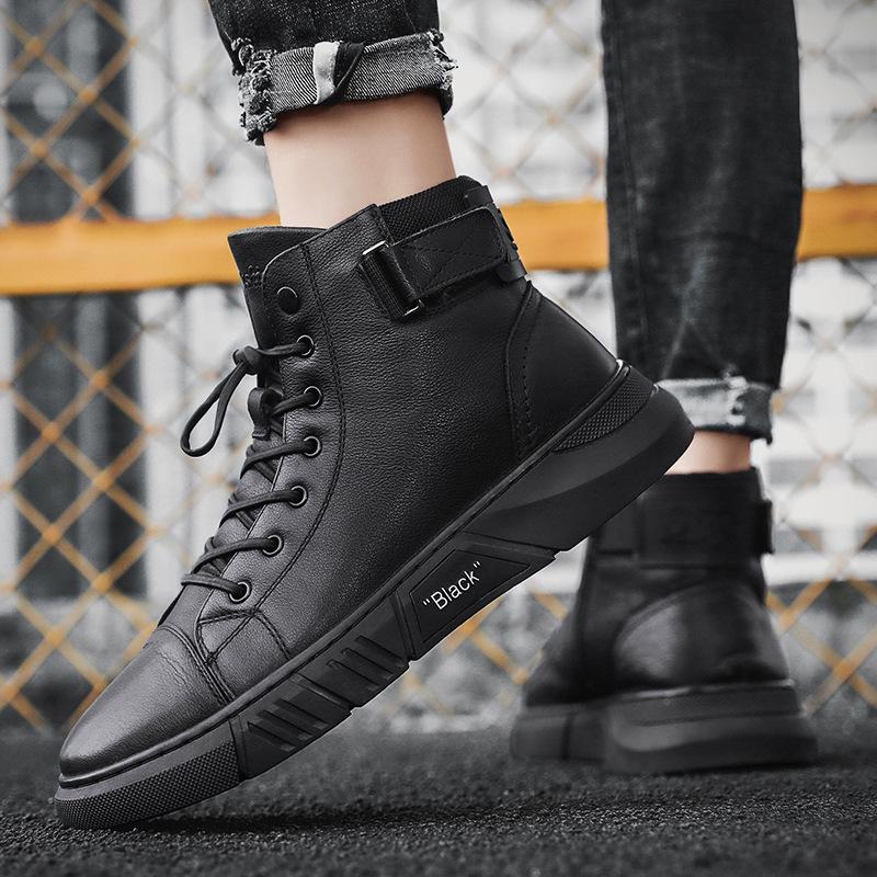 NUEVO | LEATHER HIGH-TOP SNEAKERS