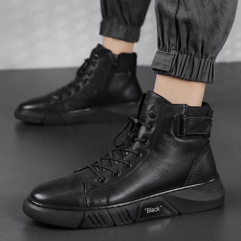 NUEVO | LEATHER HIGH-TOP SNEAKERS