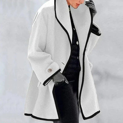 GRISELLA | STYLISH CONTRAST-TRIM COAT